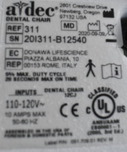 Load image into Gallery viewer, Adec 311 Dental Exam Chair with 541 12 O&#39;Clock Rear Delivery, 375L Exam Light
