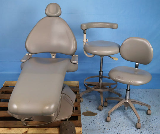 Adec 1040 Ergonomic Dental Exam Chair w/ Doctor & Assistant Stool Package
