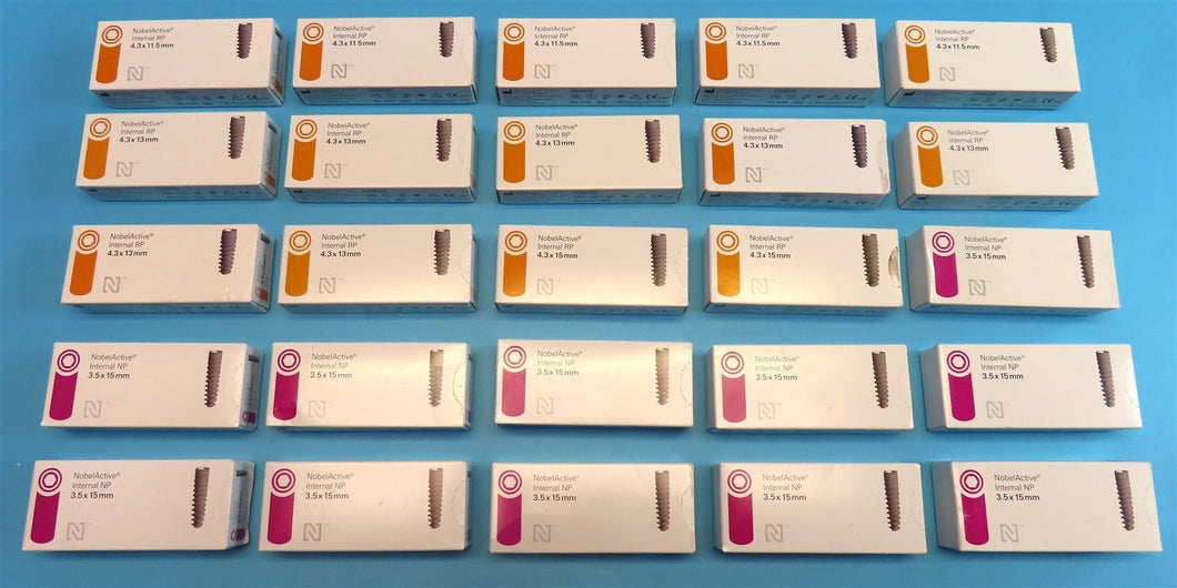 NEW UNUSED Lot of 25 Nobel Biocare NobelActive Internal Dental Implant Systems