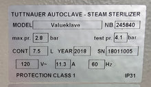 Load image into Gallery viewer, Tuttnauer 1730MKV ValueKlave Dental Manual Autoclave Steam Sterilizer
