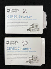 Load image into Gallery viewer, Lot of 26 Dentsply Sirona CEREC Zirconia+ Dental CAD/CAM Milling Blocks

